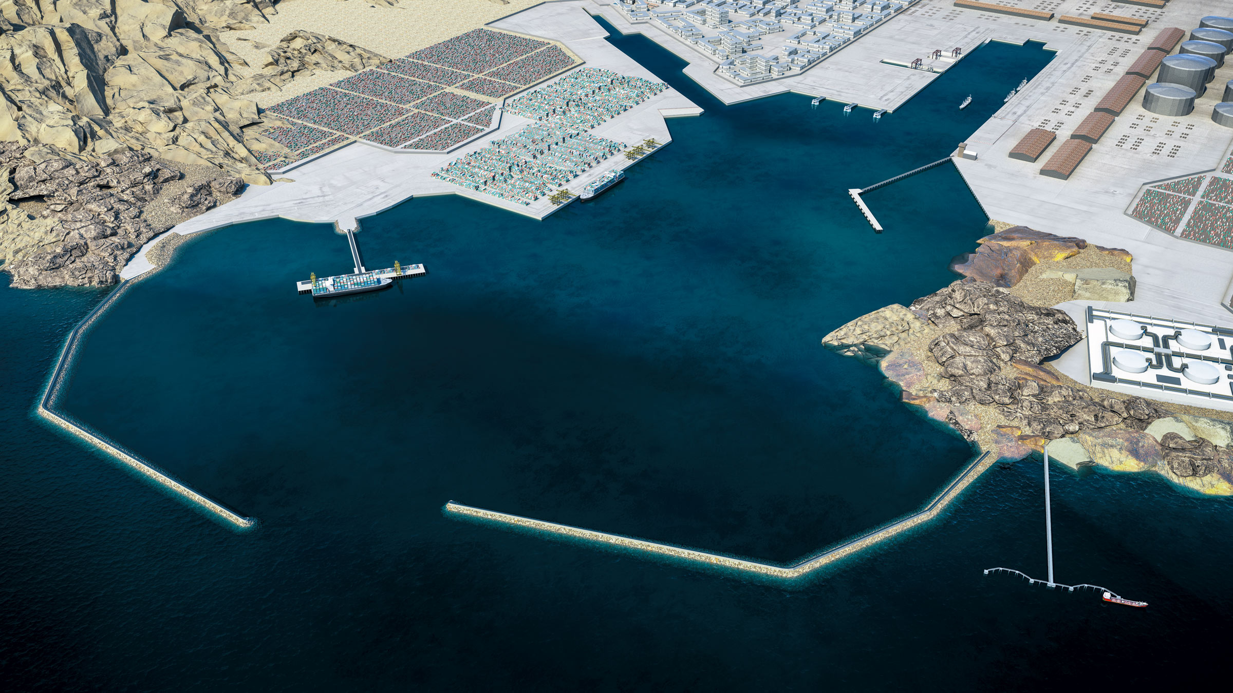 Marine project from above