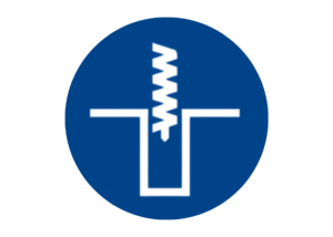 white illustration of the CFA piles process in a blue circle