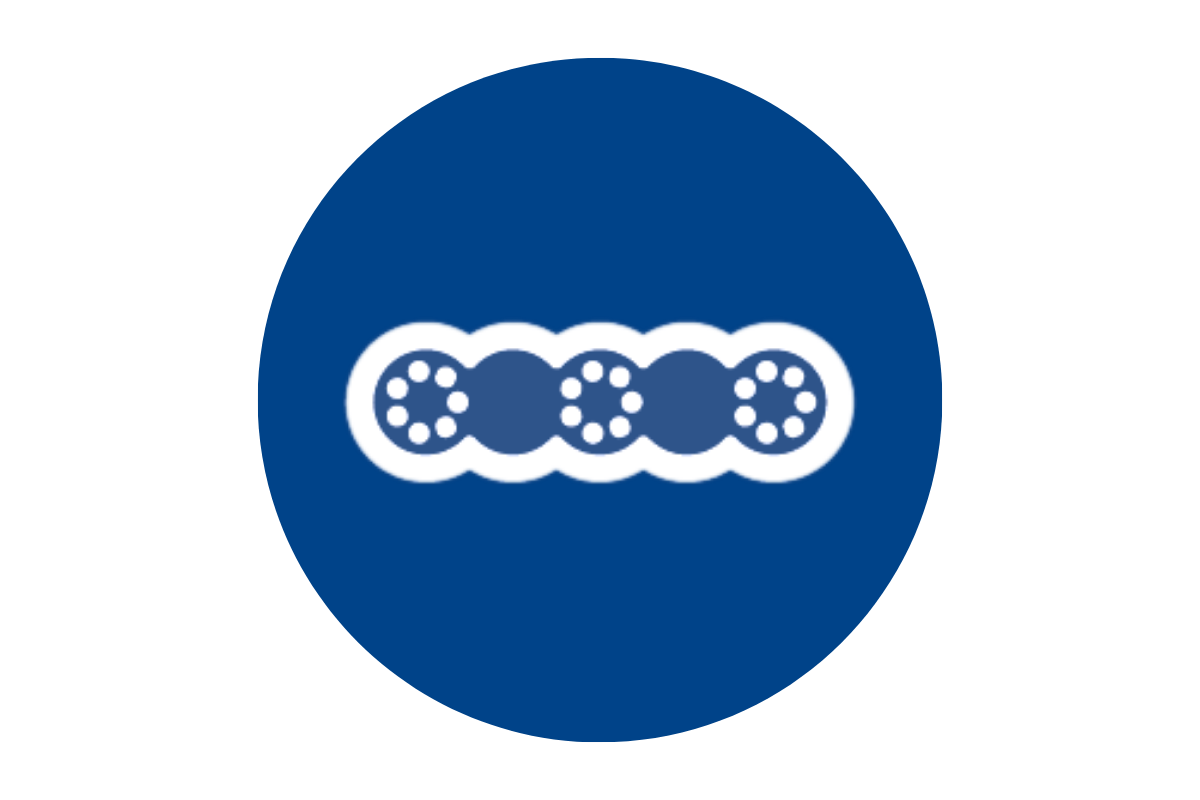 white illustration of the secant/caisson walls technique in a blue circle