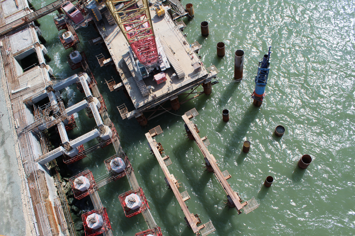 marine jobsite from above