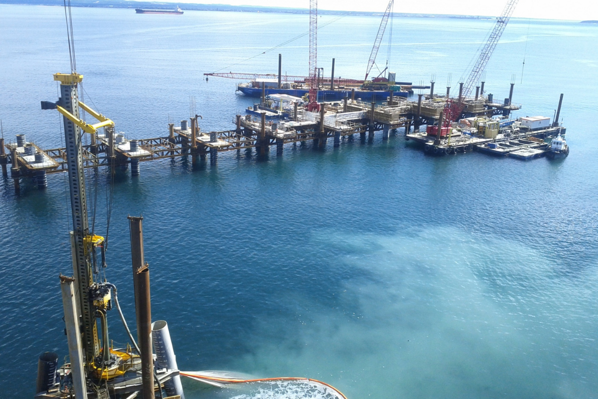 marine jobsite from above