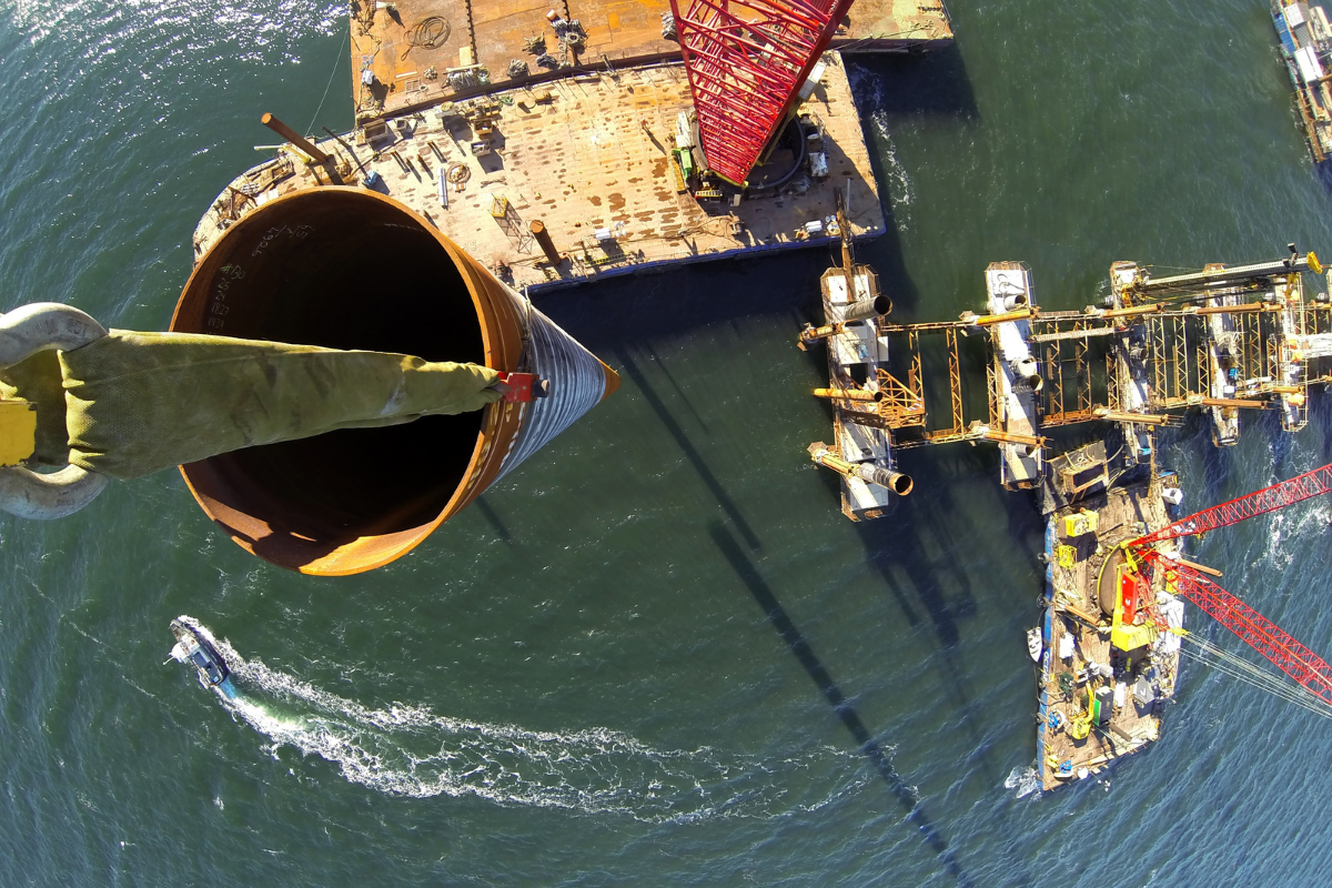 marine jobsite from above