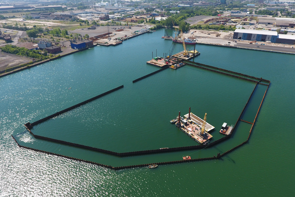 marine jobsite from above