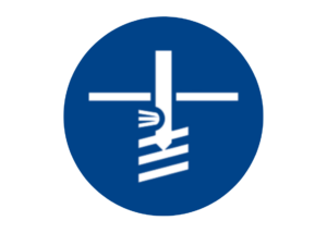 white illustration of the jet grounting technique in a blue circle