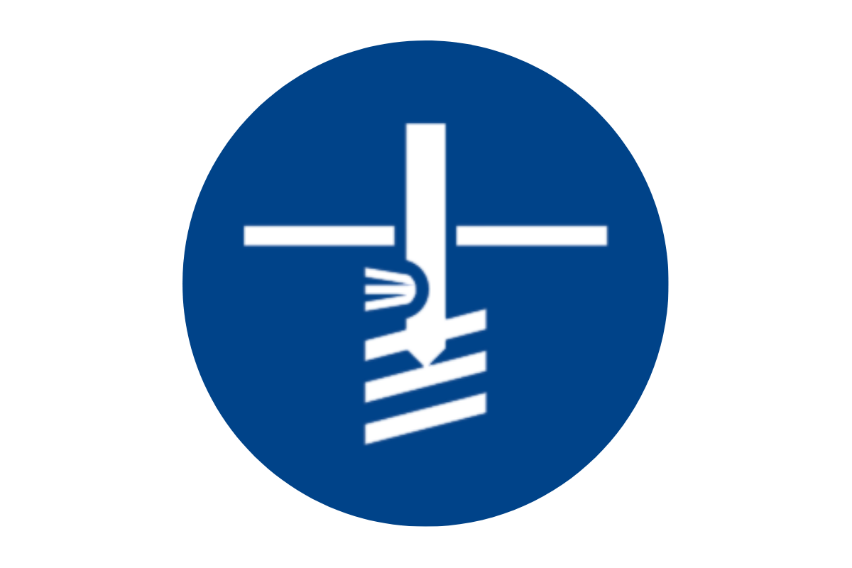 white illustration of the jet grounting technique in a blue circle