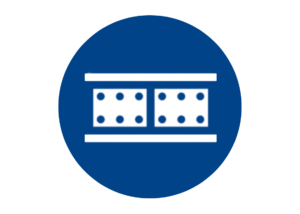 white illustration of a diaphragm slurry wall in a blue circle