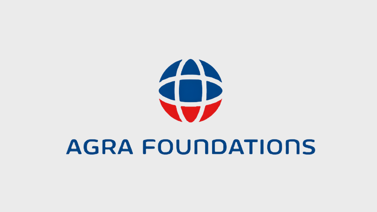 Agra Foundations logo Logo of AGRA Foundations on a grey background