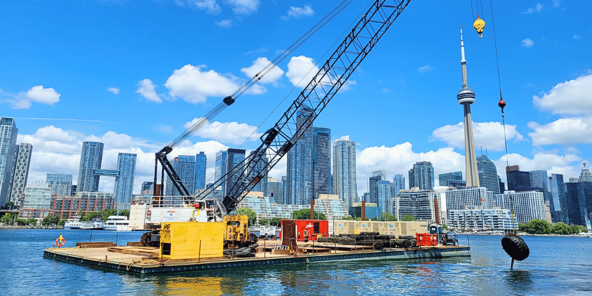 Photo of a project in Toronto at Billy Bishop toronto City Airport by Soletanche Bachy Canada showcasing a marine project