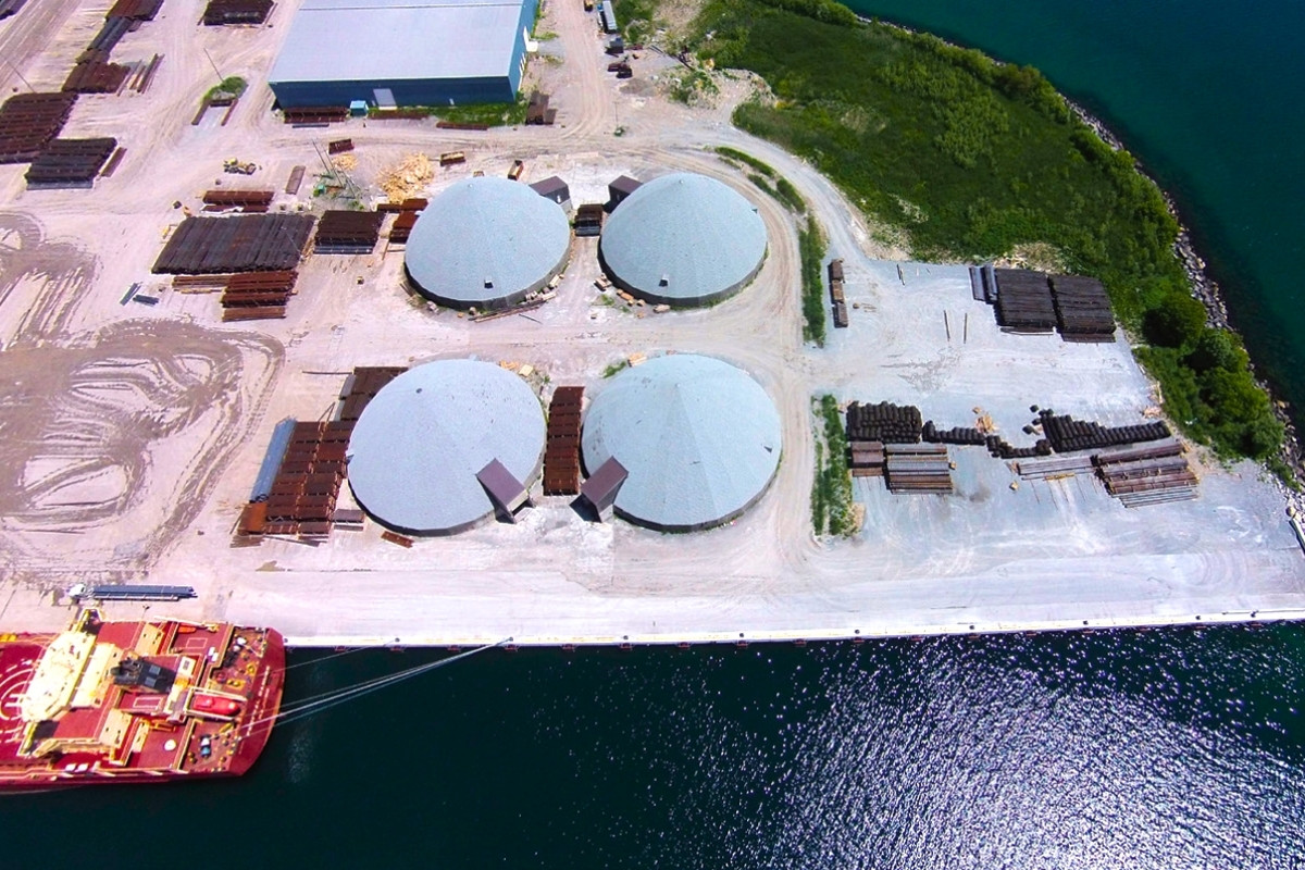 Drone photo from above of the Port of Oshawa